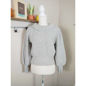 Demylee New York Ribbed Balloon Sleeve Collared Sweater Medium $327